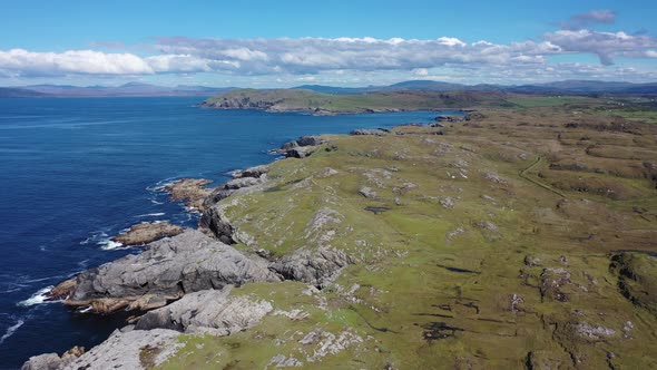 Aerial View of the Coastline at Dawros in County Donegal - Ireland