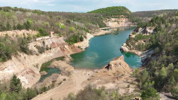 Aerial view of Lake Rudabanya in Hungary