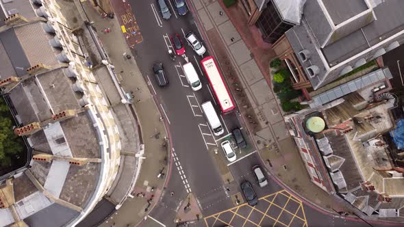 Drone View of Cars Parked at the Intersection of Two Streets in London