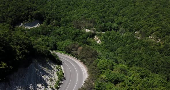 Mountain Winding Zig Zag Road