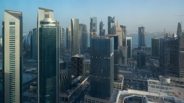 Doha Cityscape - Qatar - Time Lapse