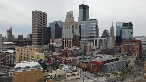 Minneapolis Minnesota Skyline Drone video in 4K.