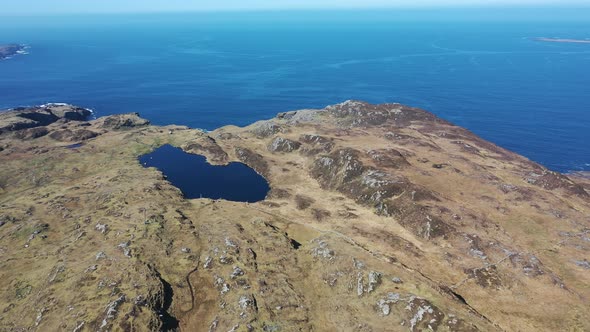 Aerial View of Lough Free at Dunmore Head By Portnoo in County Donegal Ireland