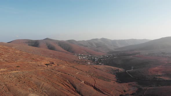 Drone Flight Around Betacuria Town In The Mountains Of Fuerteventura