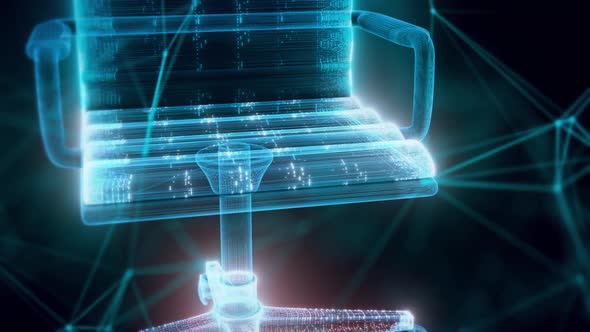 Desk Chair Hologram Close Up Hd