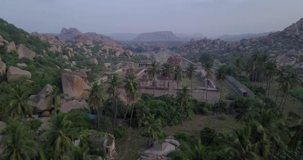 AERIAL: Hampi landscape in India