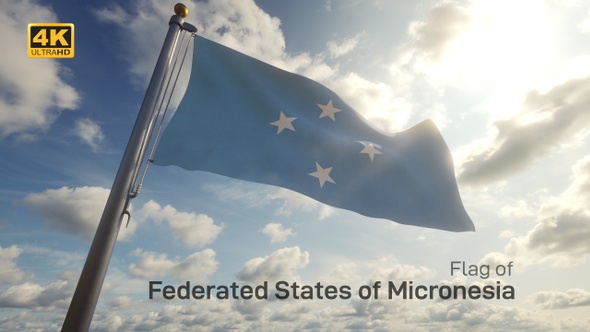 Micronesia Flag on a Flagpole - 4K