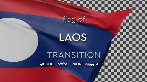 Flag of Laos transition | UHD | 60fps