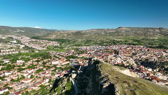 Cappadocia aerial view 4 K View of the City Urgup