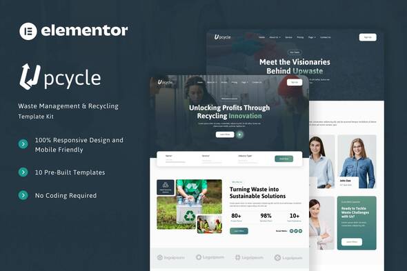 Upcycle – Waste Management & Recycling Elementor Template Kit – 0 Sold!