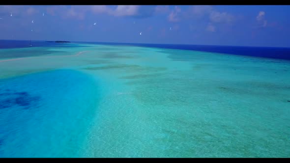 Aerial top view tourism of beautiful island beach voyage by clear water with white sand background o