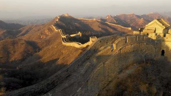 Flying over the Great Wall of China