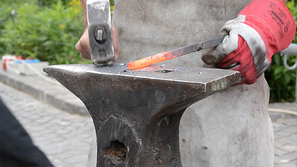 Smith Works Metal on Anvil