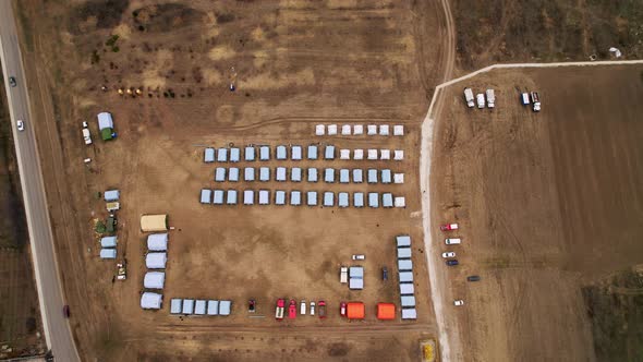 Refugee Camp with Many Shelter and Living Place Refugees From Ukraine