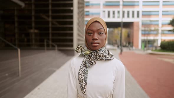 Stylish Muslim Woman Smiling for Camera