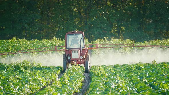 Chemical Processing of Fields with Agricultural Machinery, Pest Control and Increased Productivity