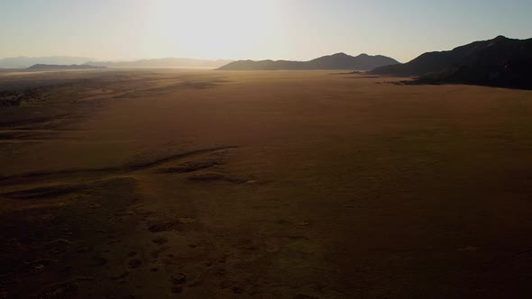 Flying over the desert in Namibia in a hot air balloon