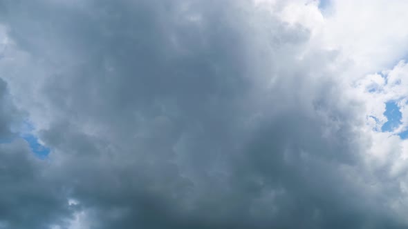 Clouds Move Smoothly in the Blue Sky. Timelapse