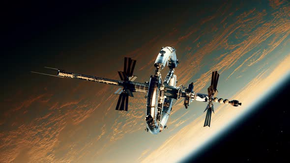 New Space Station Orbiting Yellow Exoplanet alt