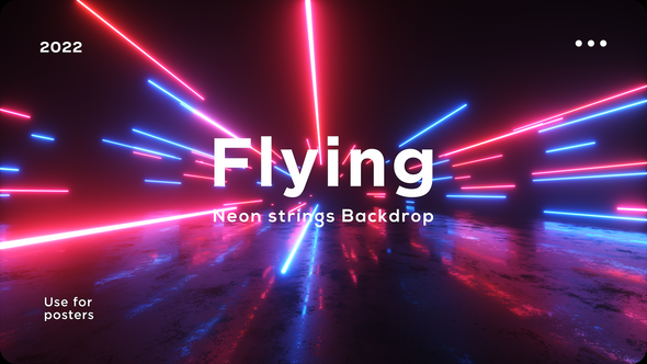 Neon Glowing Flying Strings Background