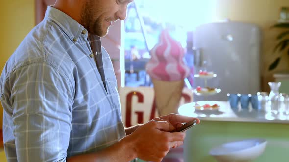 Man using mobile phone 4k