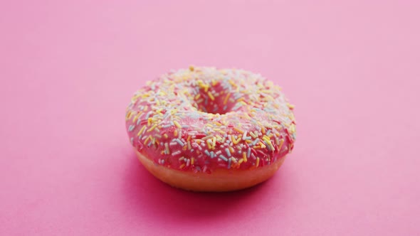 Sweet Pink Glazed Doughnuts