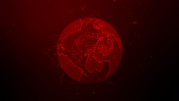 Red Digital Planet Earth Animation Effect