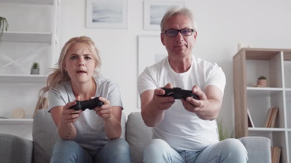 Family Video Game Father Playing Unfair Daughter