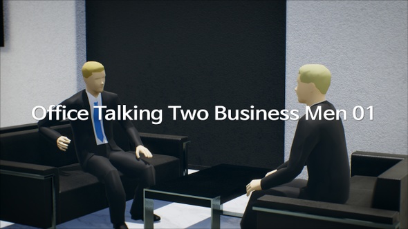 Office Talking Two Business Men 01