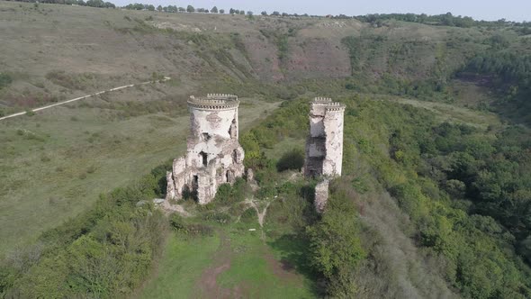 Aerial shot of Chervonohorod Castle