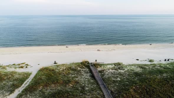 A Boardwalk Leads to the Shore Along the Gulf of Mexico in St. George Island, Florida.