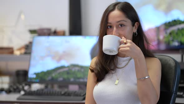 Woman Drinking Coffee