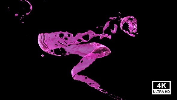 Twisted Pink Color Water Splash V3 4K