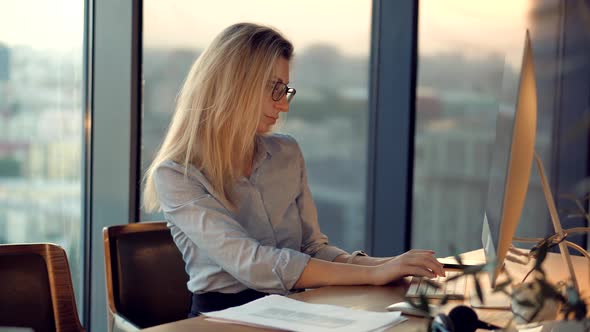 Lawyer Analyzing Charts Report. Focused Trader Reading Corporate Financial Audit Report Document.