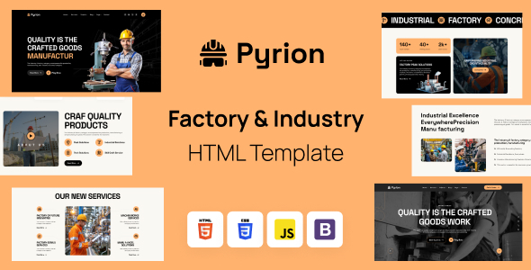 Pyrion – Factory & Industry HTML Template – 0 Sold!