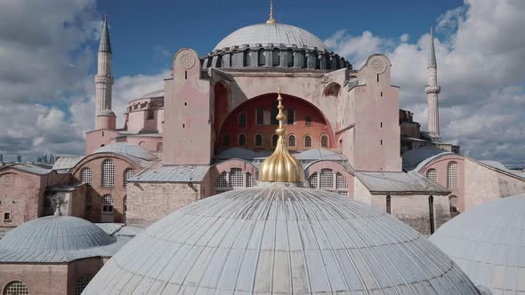 Aerial View of Hagia Sophia Mosque in Istanbul