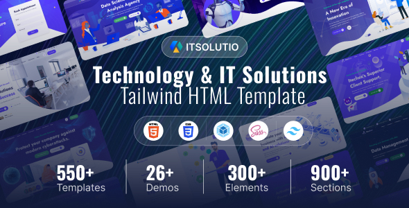 ITSolutio – Technology & IT Solutions Tailwind HTML Template – 0 Sold!