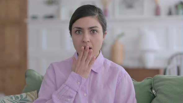 Portrait of Indian Woman Feeling Shocked,