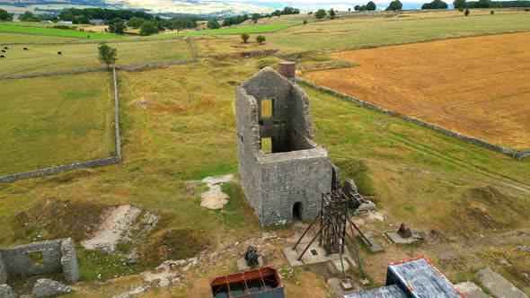 Magpie Mine at the Peak District National Park  Aerial View  Travel Photography