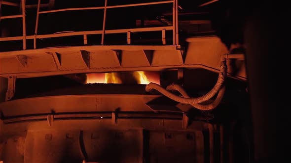 Blast Furnace with Molten Metal. Zoom In.