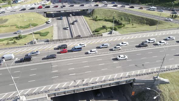 Kyiv. Ukraine: Road Junction. Aerial View