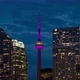 Modern City Skyline Downtown Toronto Storm Clouds at Night - VideoHive Item for Sale