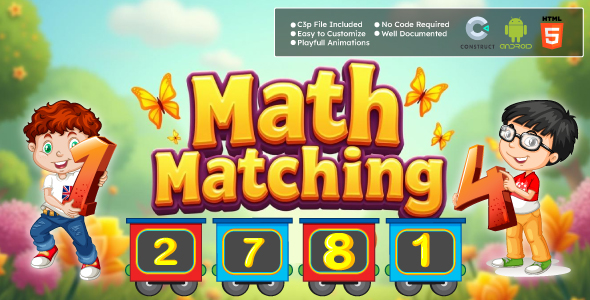 Math Matching Game - Puzzle Game - Kids Game (HTML5 & Android)