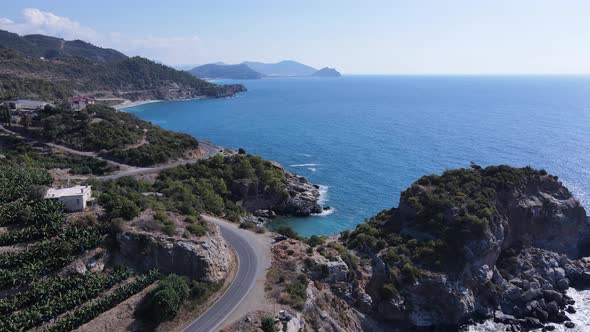 Shore of the Mediterranean Sea : Turkey Mountain Coastline