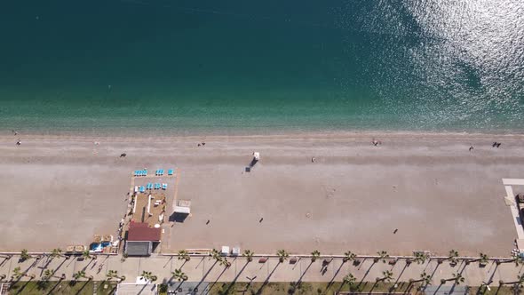 Aerial View of the Beach at the Seaside Resort Town. Turkey