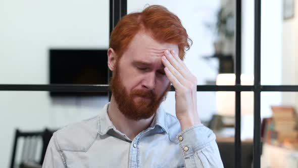 Headache, Upset Tense Young Man