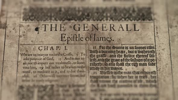 The General Epistle Of James, Slider Shot, Old Paper Bible, King James Bible