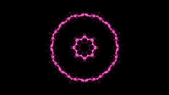 Pink Star Kaleidoscope Pattern Background   Black Background