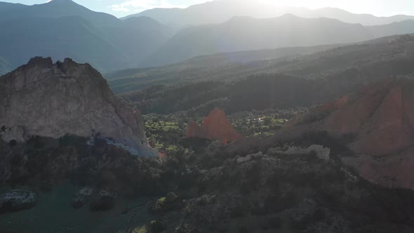 Garden Of The Gods Aerial Sunset Flares Pa