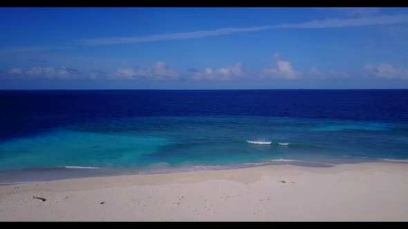 Aerial view travel of tropical resort beach voyage by clear sea and white sand background of adventu